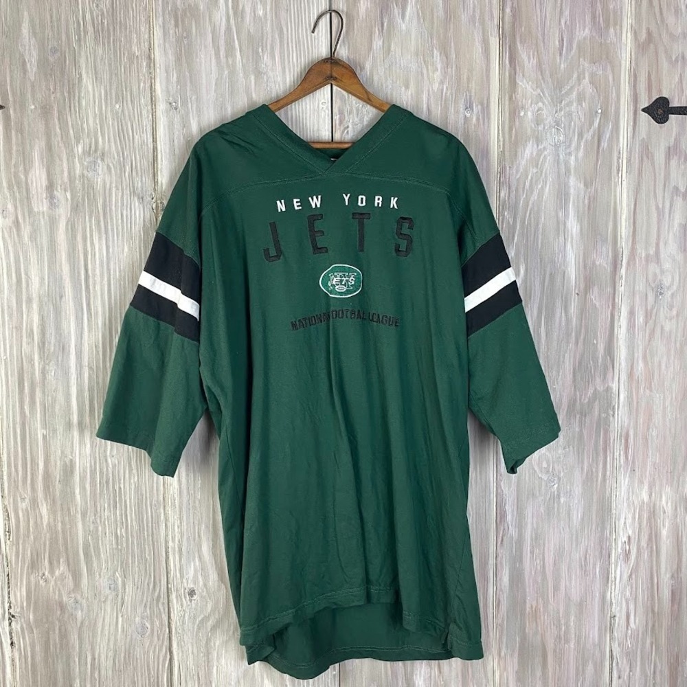 Vintage Lee Sport New York Jets Crewneck jersey shirt XL Green Embroidered NFL